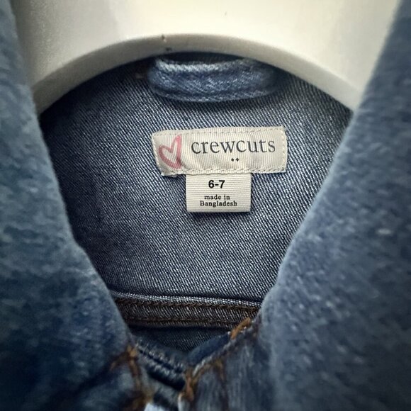 Crewcuts J Crew Jean Jacket Girls Blue Stretch Denim Casual Everyday Size 6/7 - Picture 2 of 5